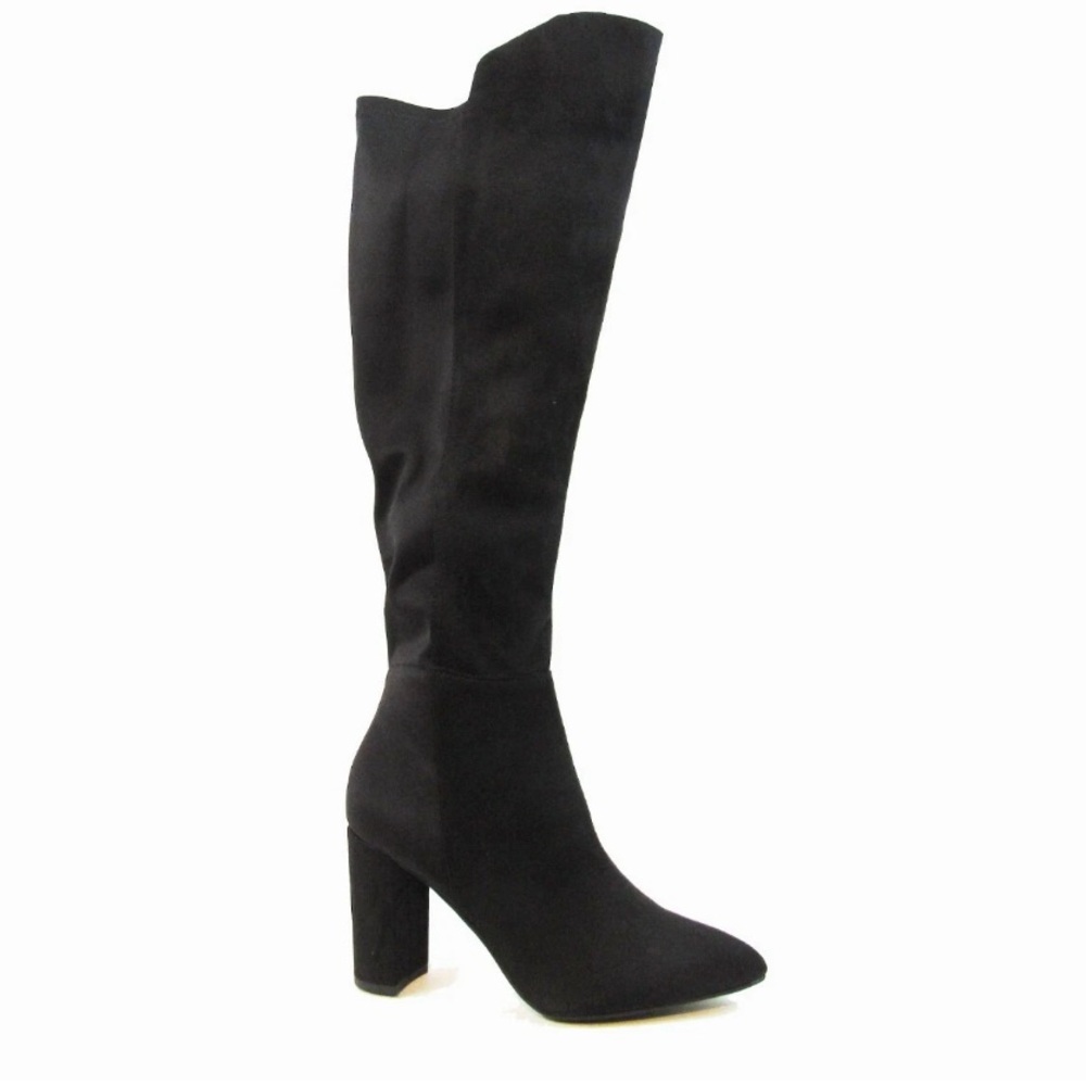 Zigi Soho black knee high faux suede heeled dress boots 8.5